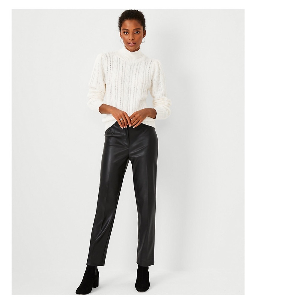 Ann Taylor Faux Leather Slim Pant sz. 6 NWT